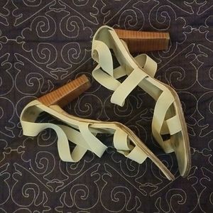 Comfy stretchy strap nude designer high heeled sandals